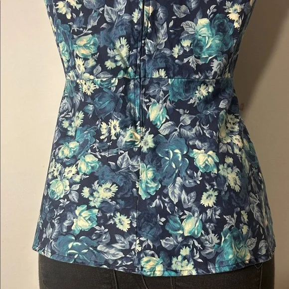 Torrid Cotton Peplum Top Women's Plus Size 2/2X Floral Print Keyhole Neck Zip - Picture 7 of 9